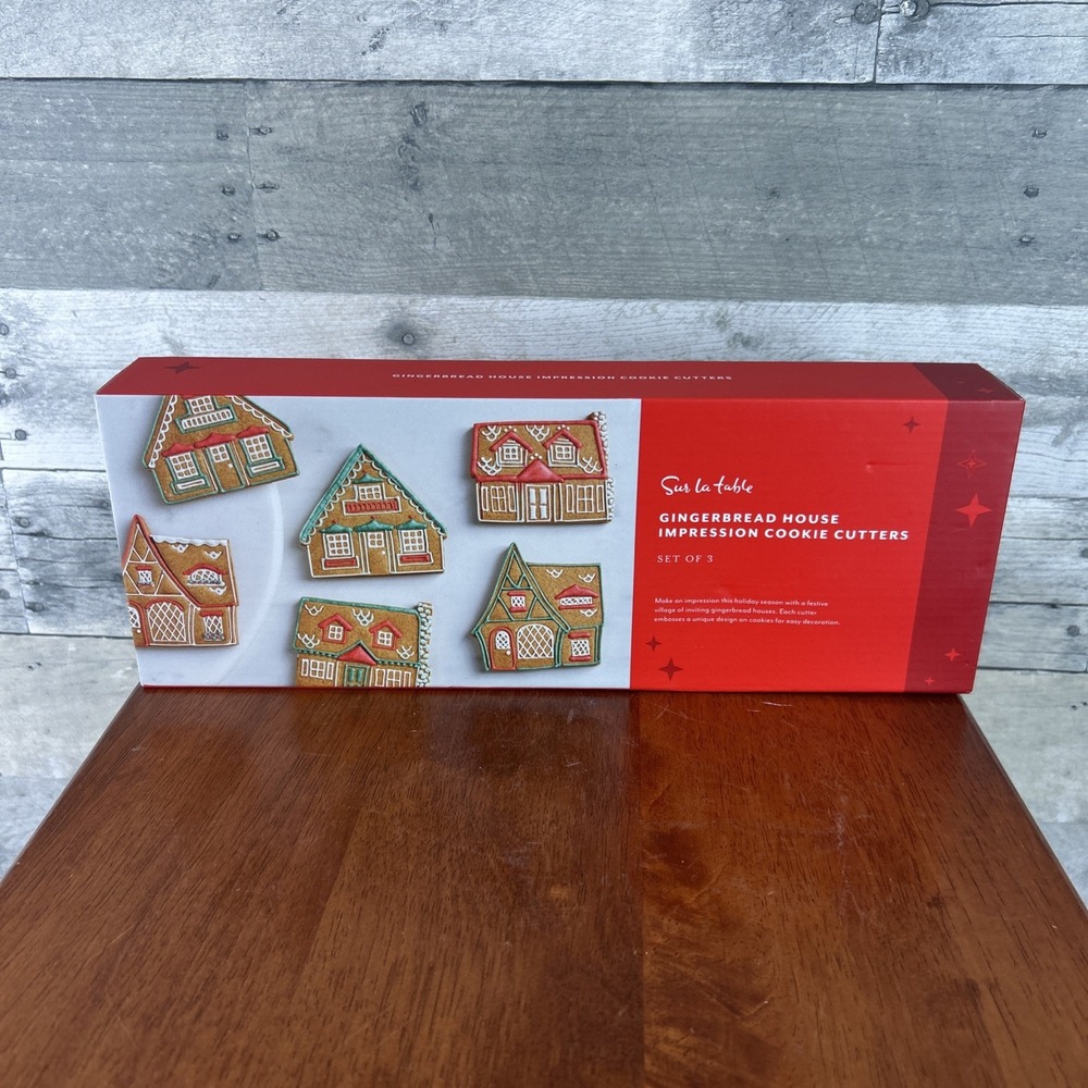 Sur La Table Gingerbread House Impression Cookie Cutters Set Of Three